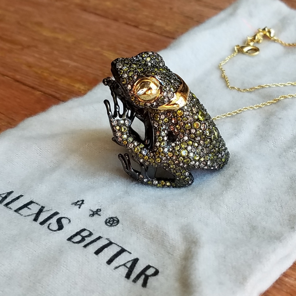 Alexis Bittar Crystal Encrusted Frog Ring